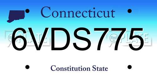 6VDS775 Connecticut License Plate