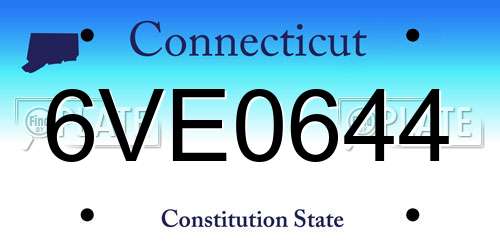 6VE0644 Connecticut License Plate