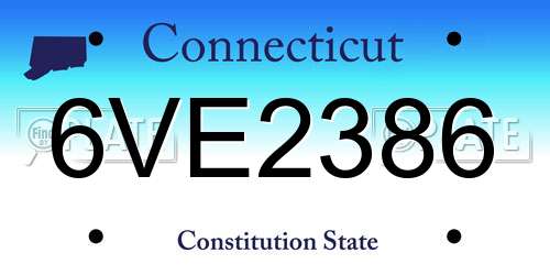 6VE2386 Connecticut License Plate
