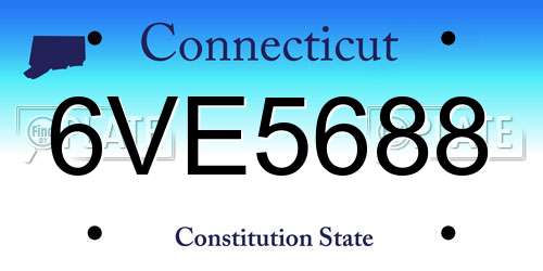 6VE5688 Connecticut License Plate