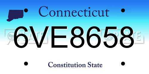 6VE8658 Connecticut License Plate
