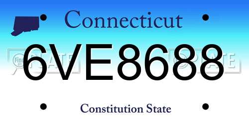 6VE8688 Connecticut License Plate