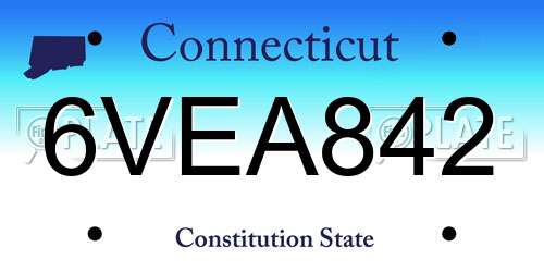 6VEA842 Connecticut License Plate
