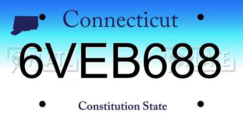 6VEB688 Connecticut License Plate