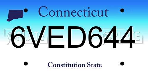 6VED644 Connecticut License Plate