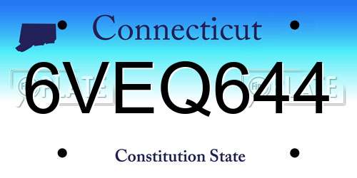 6VEQ644 Connecticut License Plate