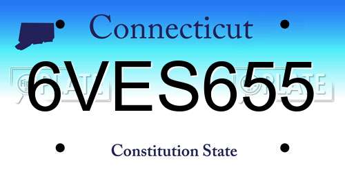 6VES655 Connecticut License Plate