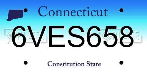 6VES658 Connecticut License Plate