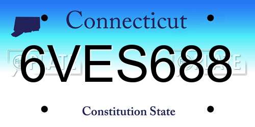 6VES688 Connecticut License Plate