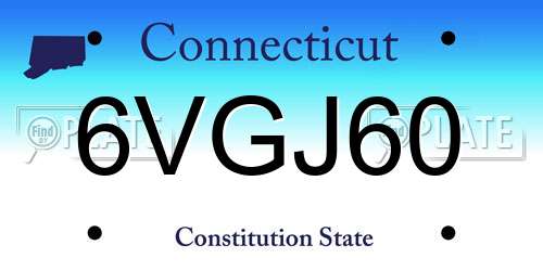 6VGJ60 Connecticut License Plate