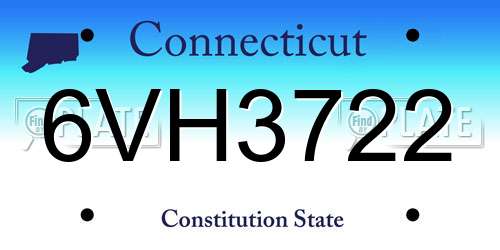 6VH3722 Connecticut License Plate