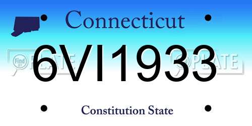 6VI1933 Connecticut License Plate