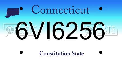 6VI6256 Connecticut License Plate