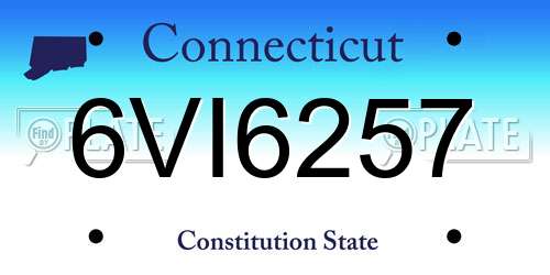 6VI6257 Connecticut License Plate