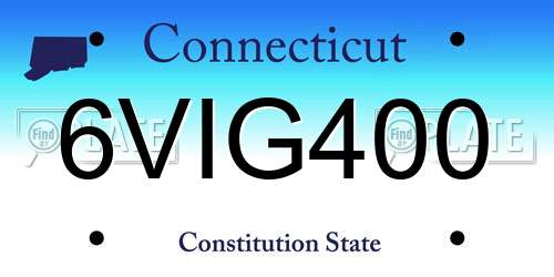 6VIG400 Connecticut License Plate