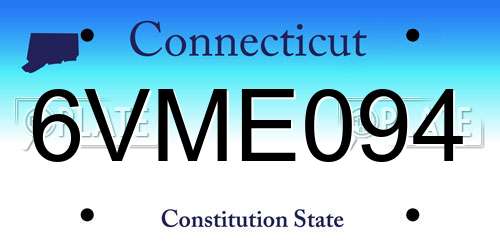 6VME094 Connecticut License Plate