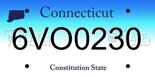 6VO0230 Connecticut License Plate
