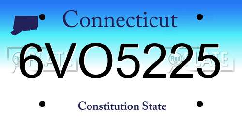 6VO5225 Connecticut License Plate