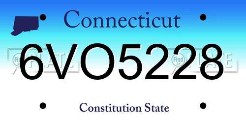 6VO5228 Connecticut License Plate