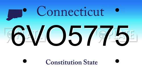 6VO5775 Connecticut License Plate
