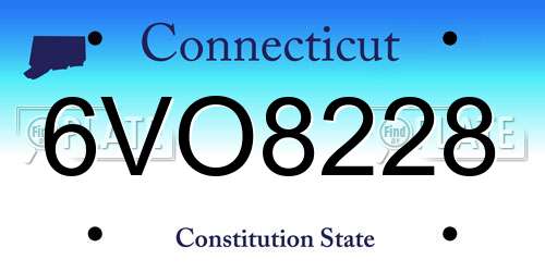 6VO8228 Connecticut License Plate