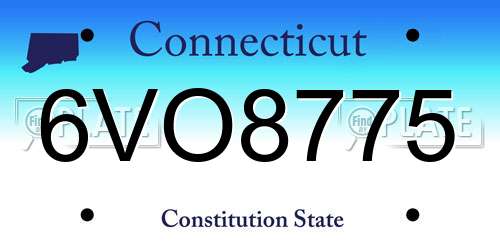 6VO8775 Connecticut License Plate