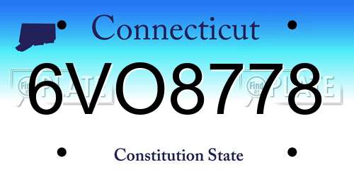 6VO8778 Connecticut License Plate