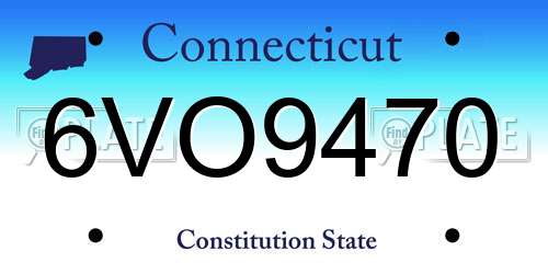 6VO9470 Connecticut License Plate