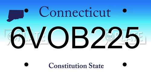 6VOB225 Connecticut License Plate