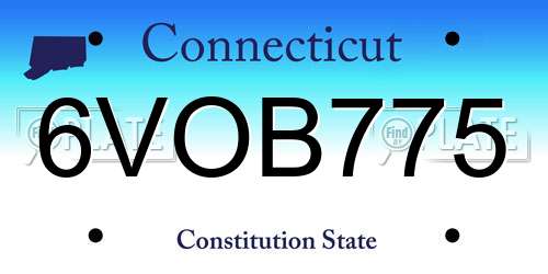 6VOB775 Connecticut License Plate