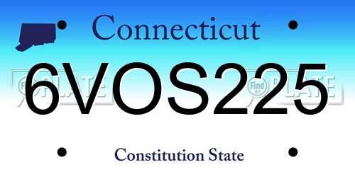 6VOS225 Connecticut License Plate