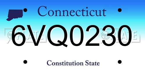 6VQ0230 Connecticut License Plate
