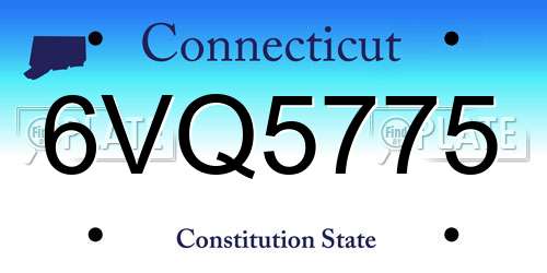 6VQ5775 Connecticut License Plate