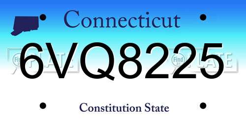 6VQ8225 Connecticut License Plate