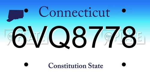6VQ8778 Connecticut License Plate