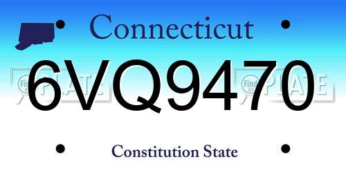 6VQ9470 Connecticut License Plate