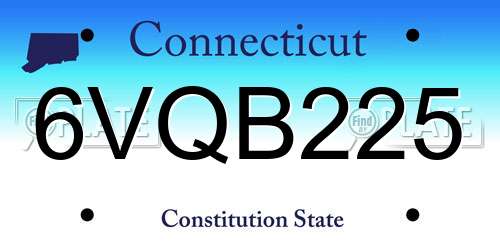 6VQB225 Connecticut License Plate