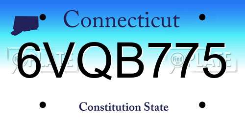 6VQB775 Connecticut License Plate