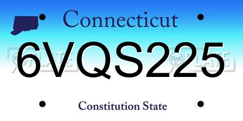 6VQS225 Connecticut License Plate