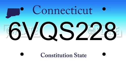 6VQS228 Connecticut License Plate