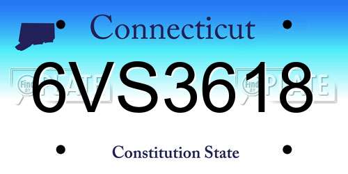 6VS3618 Connecticut License Plate