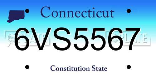 6VS5567 Connecticut License Plate