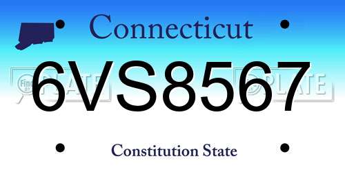 6VS8567 Connecticut License Plate