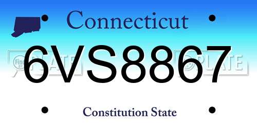 6VS8867 Connecticut License Plate