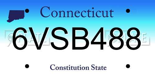 6VSB488 Connecticut License Plate