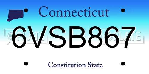 6VSB867 Connecticut License Plate