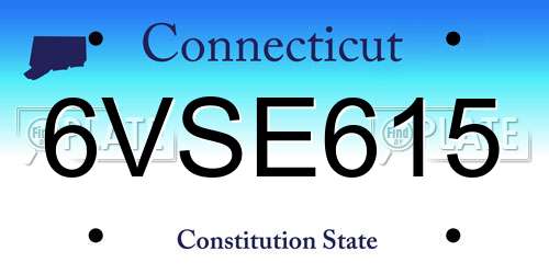 6VSE615 Connecticut License Plate