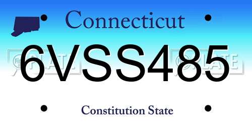 6VSS485 Connecticut License Plate