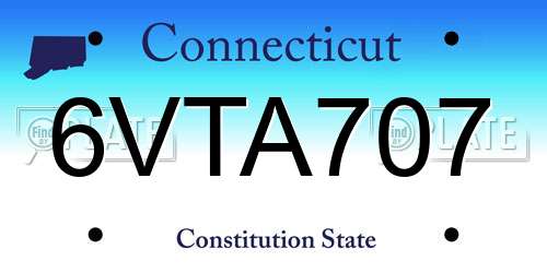 6VTA707 Connecticut License Plate
