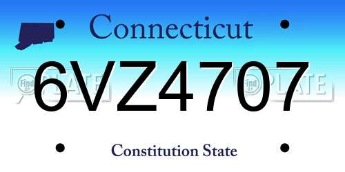 6VZ4707 Connecticut License Plate